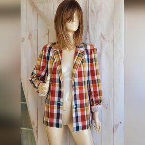 Vintage 70s Plaid Blazer